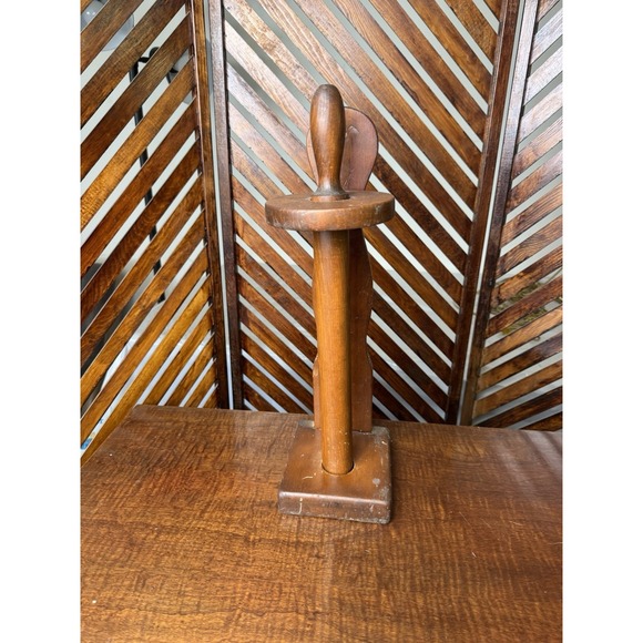 The Unbranded Brand Other - Vintage Solid Wood Paper Towel Holder Free Standing 18" Tall/Cottagecore
